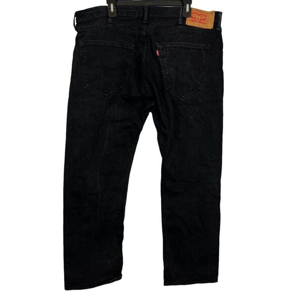 Levis Levi Strauss 501 Mens Black Button Fly Red Tab Straight Leg Jeans 40 x 30 - Picture 11 of 16